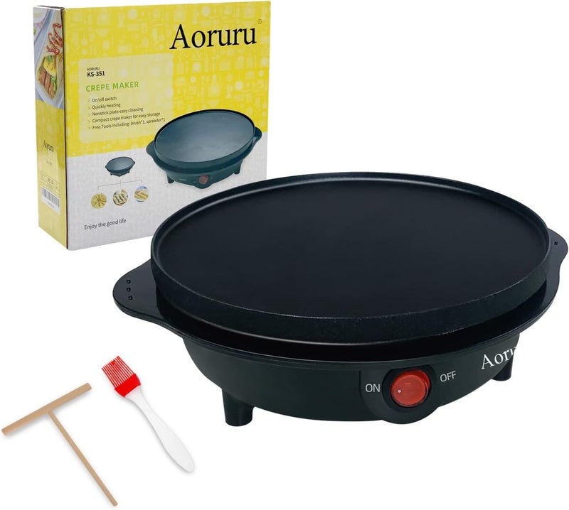 Aoruru 7”Crepe Maker Electric Pancake Pan - Image 1